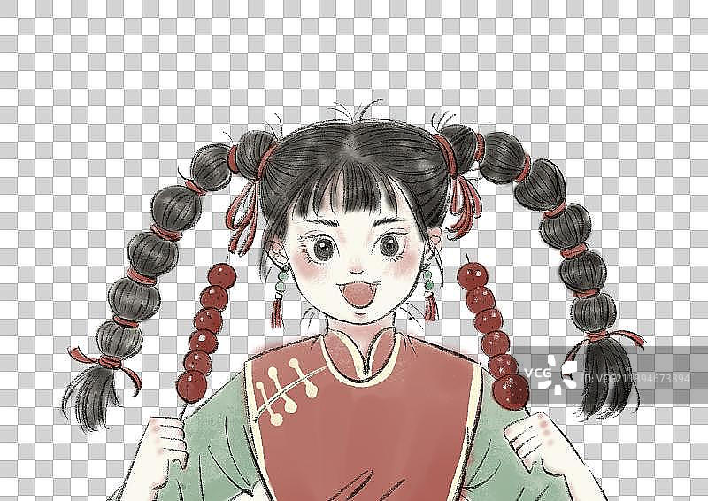 糖葫芦女孩图片素材