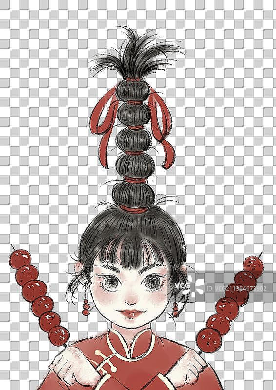 糖葫芦女孩图片素材