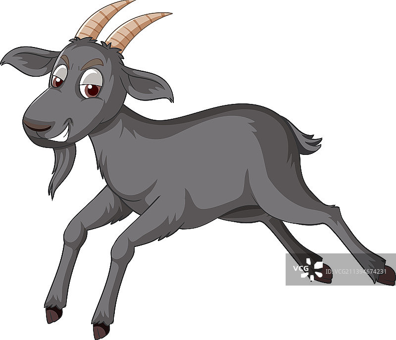 黑色山羊卡通角色图片素材