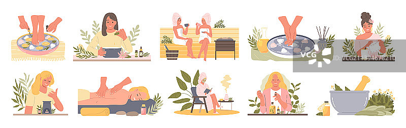 香薰扁平图标集图片素材