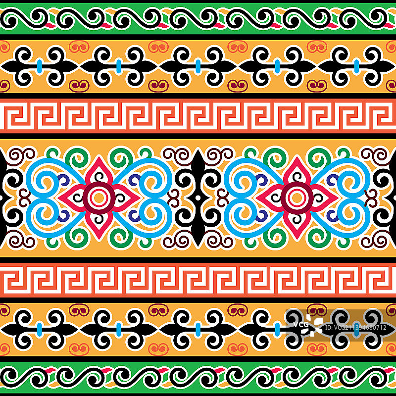 蒙古族民间艺术无缝图案图片素材