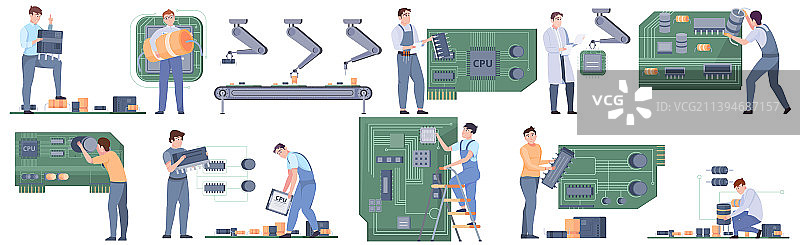 微芯片组装套件图片素材