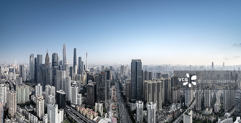 航拍中国广州现代城市建筑风光图片素材