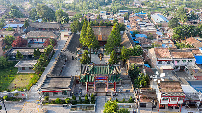 咸阳武功县都城隍庙航拍图片素材