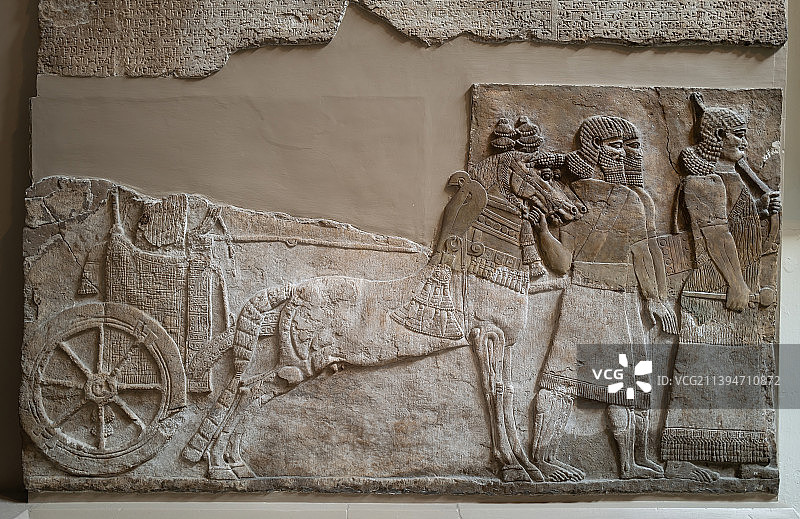 大英博物馆藏大英博物馆藏亚述王国亚述那西尔帕二世时期尼姆鲁德宫殿浮雕图片素材