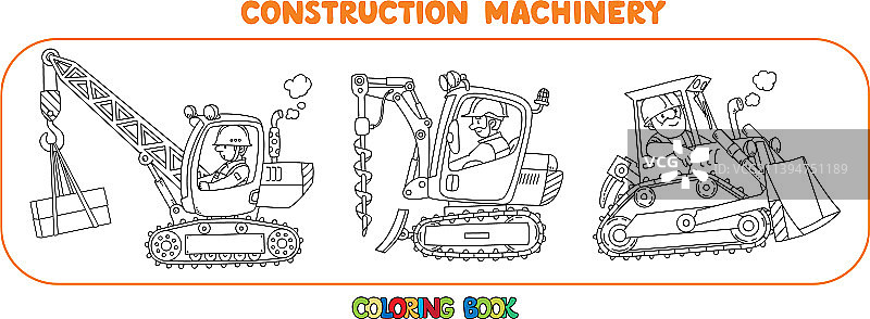 配备驾驶员的重型建筑机械车合集图片素材