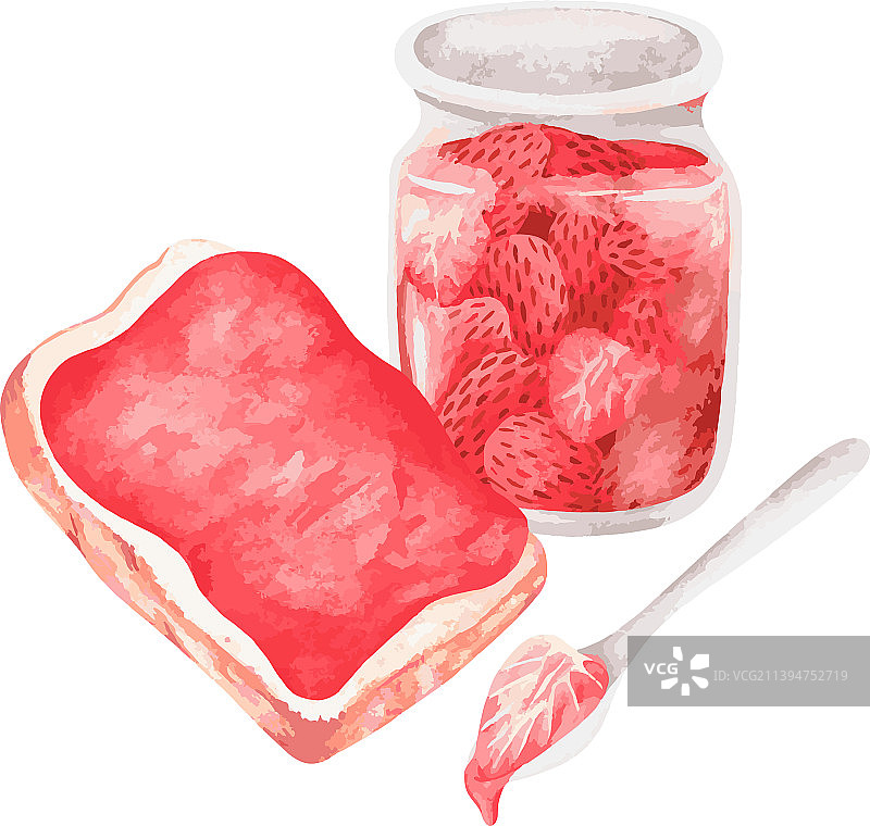 草莓酱吐司图片素材