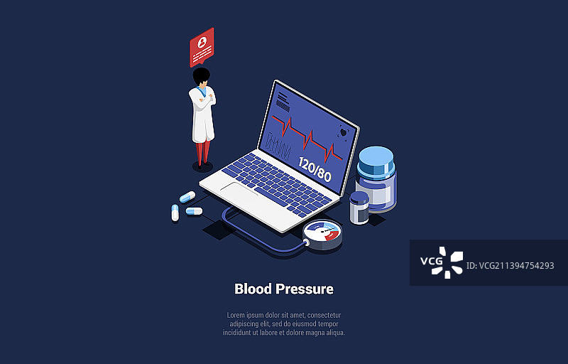 血压概念卡通人物图片素材
