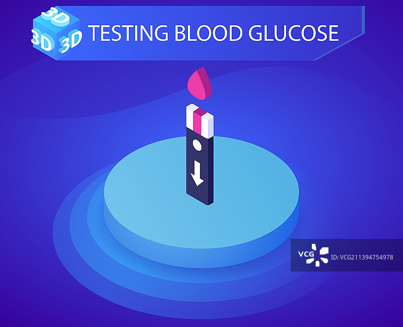 血糖检测2.5D设计网页图标图片素材