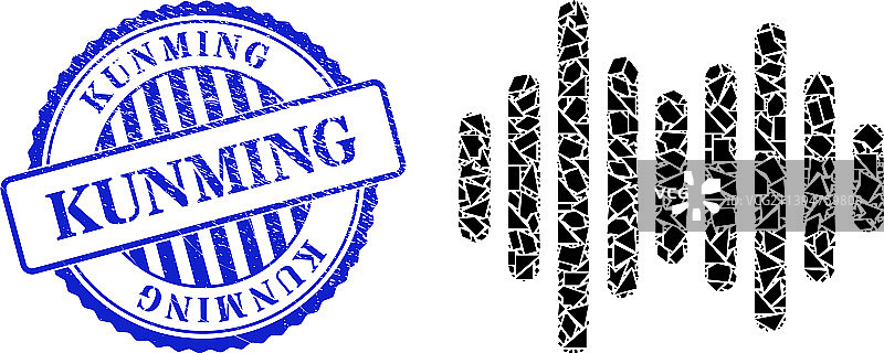 带有昆明的马赛克声音信号破碎图标图片素材