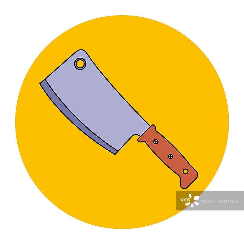 切割肉的铁制大刀图片素材