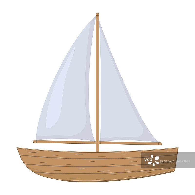 彩色帆船木船图片素材