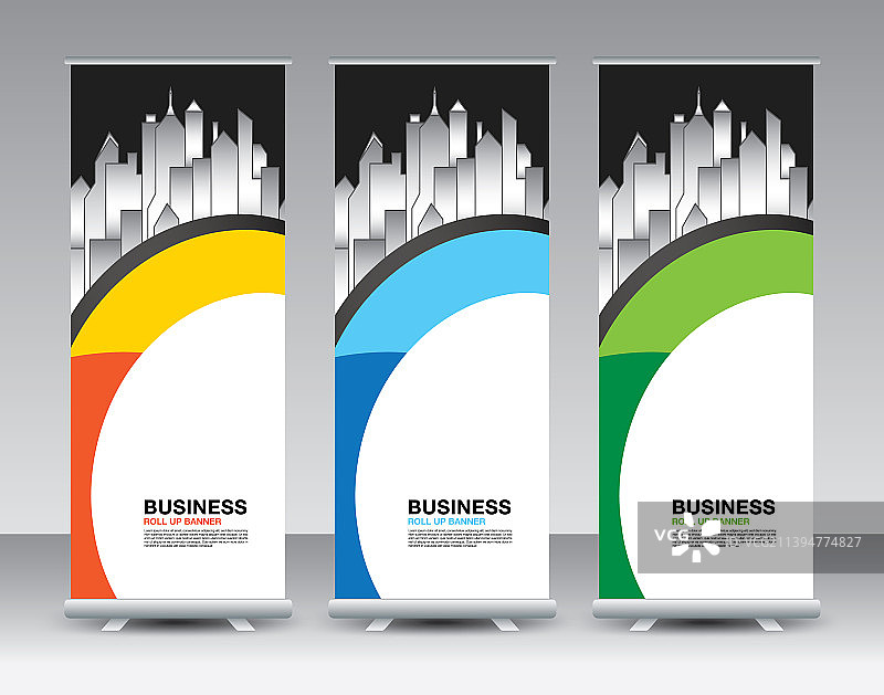 商务易拉宝banner套装图片素材