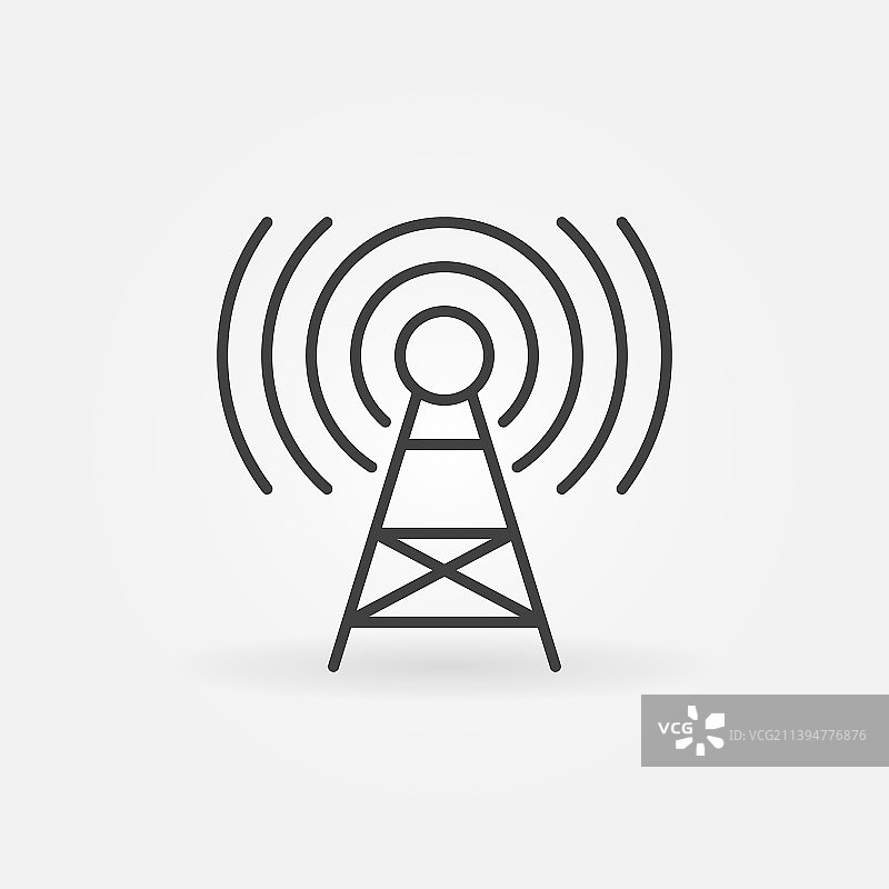 5G信号塔或天线轮廓图标图片素材