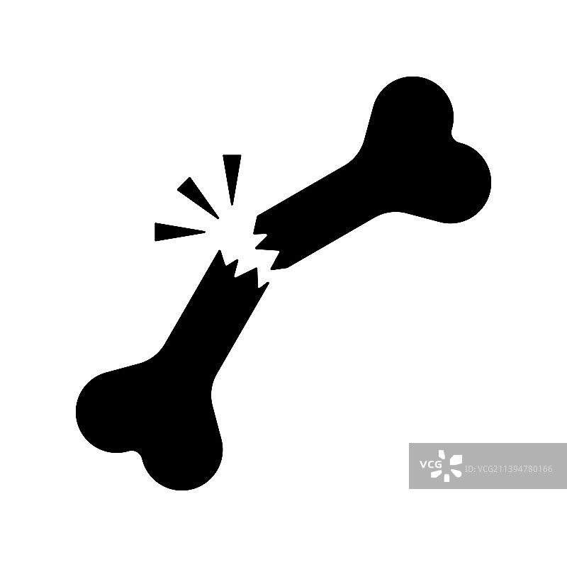 白色背景上的骨折图标图片素材