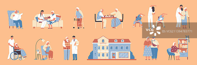 养老院场景图片素材