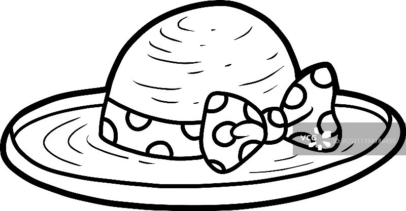 卡通草帽涂色书图片素材