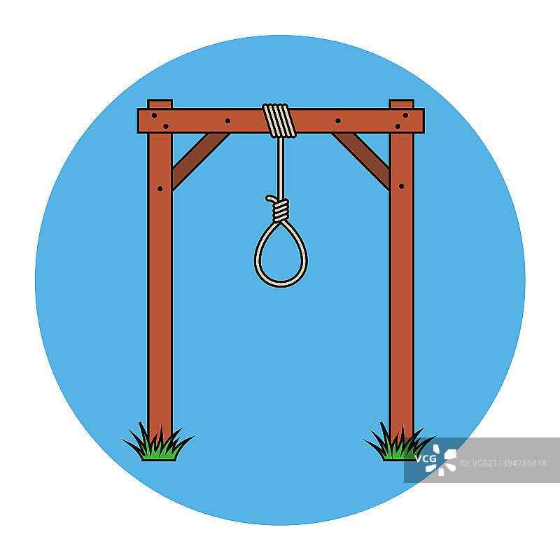 用于处决犯人的木制绞刑架图片素材