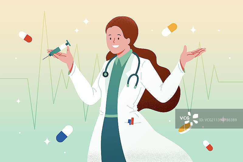职业女性插图 女医生图片素材