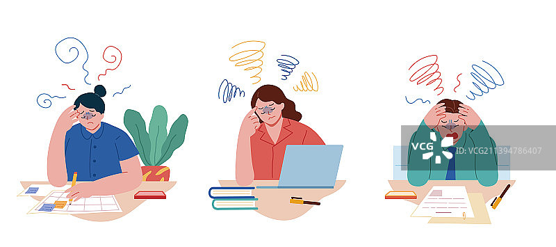 办公室人物素材组合 烦恼的员工图片素材