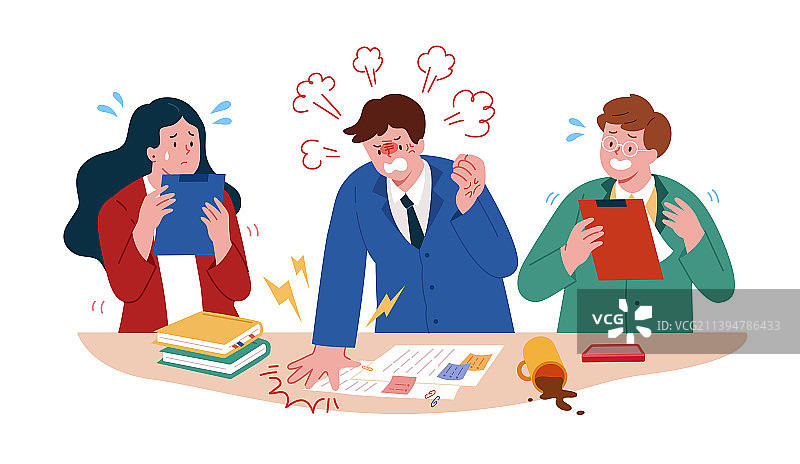 职场上司对员工下属不满意图片素材