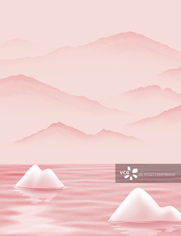 粉红水彩画风格背景图片素材