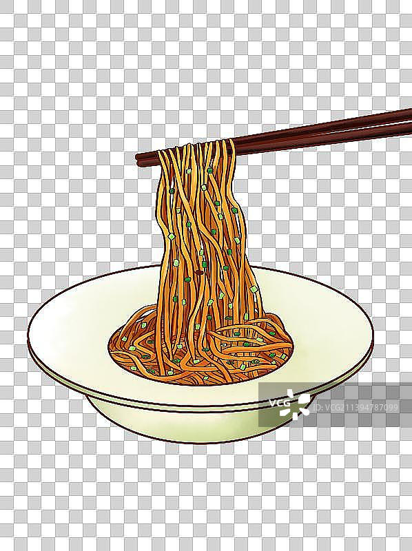 芥麦葱油方便面拌面小吃餐饮美食元素图片素材