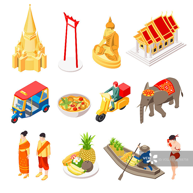 泰国2.5D图标集图片素材