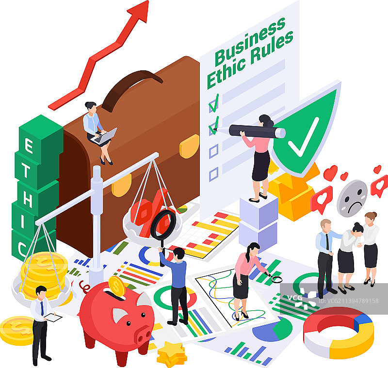 商务公文包与商业道德图片素材