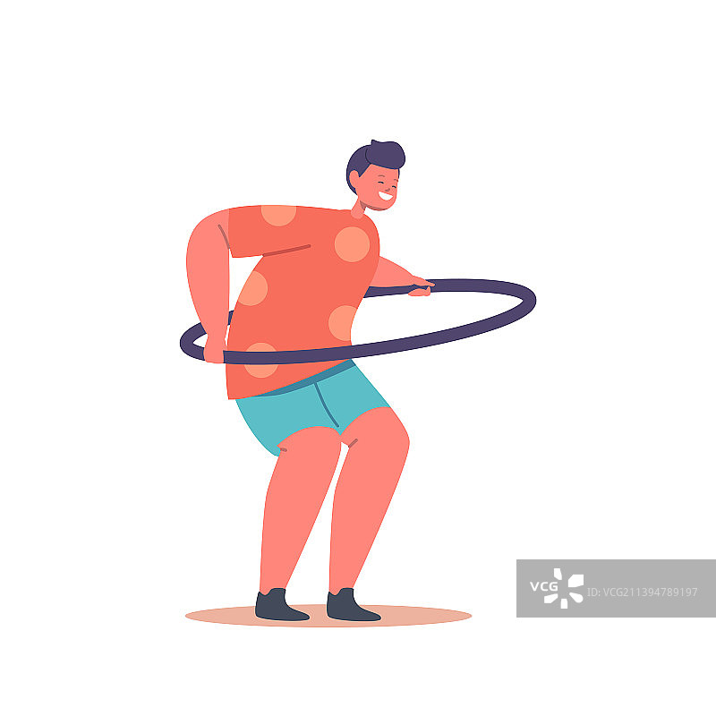 快乐的孩子玩呼啦圈图片素材