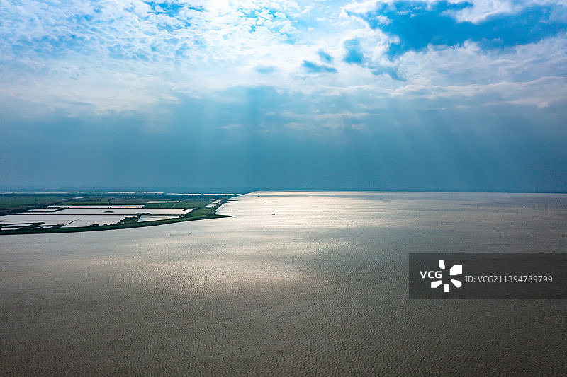 航拍湖南沅江南洞庭湖景观图片素材