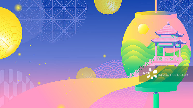 中秋节花灯创意背景图片素材