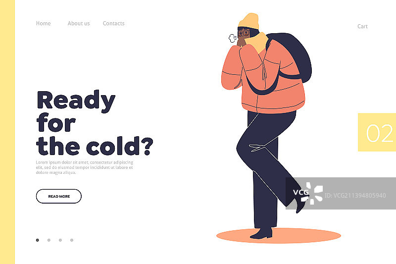 准备好迎接寒冷：着陆页概念图片素材