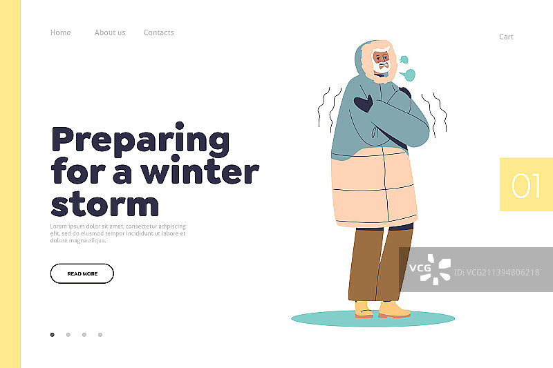 冬季风暴登陆页面概念准备图片素材