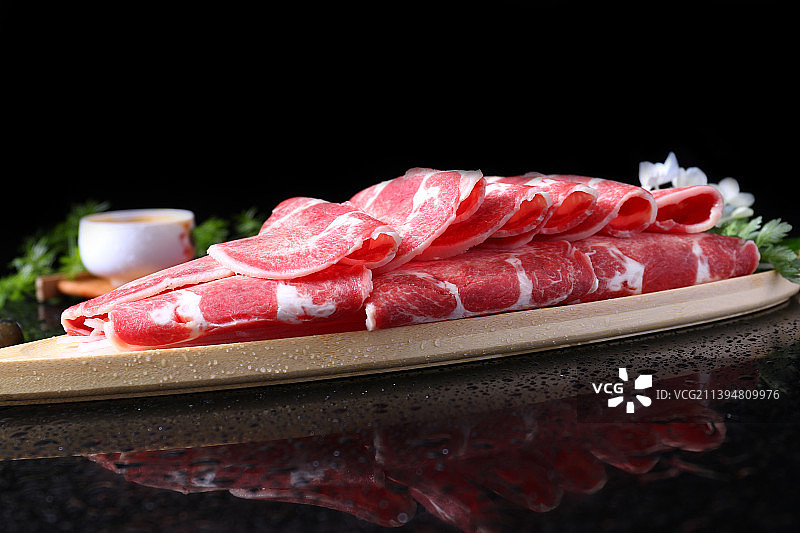 一盘牛肉片图片素材