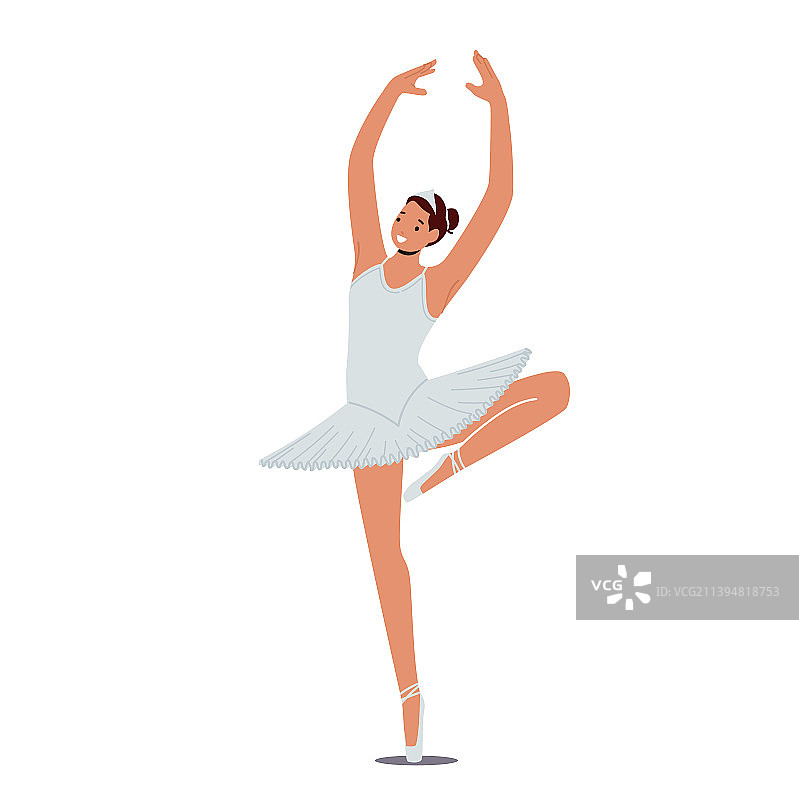 在芭蕾舞学校训练的快乐年轻女人图片素材