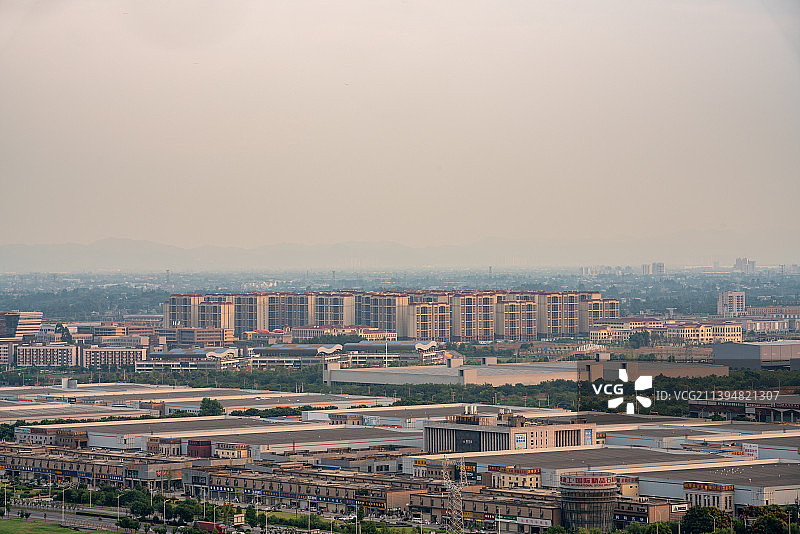 四川成都市青白江区城市日落风光图片素材