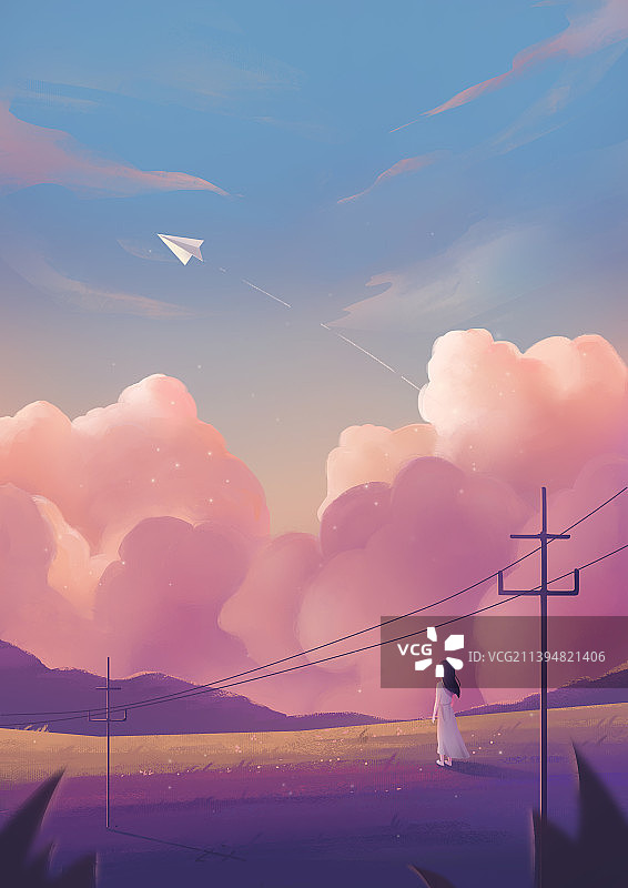 日落时的天空景色图片素材