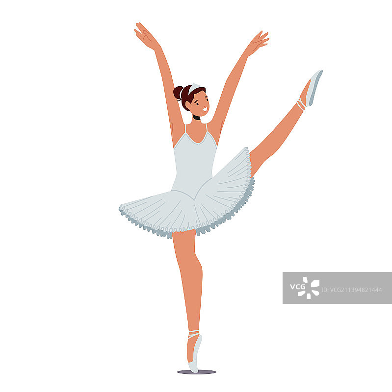 身着专业芭蕾舞服的芭蕾舞女演员图片素材