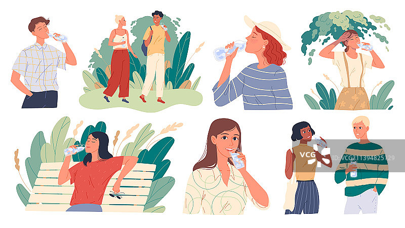 年轻人饮水图片素材