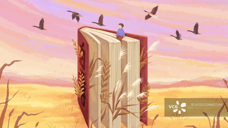 小清新节气插画GIF动图白露图片素材