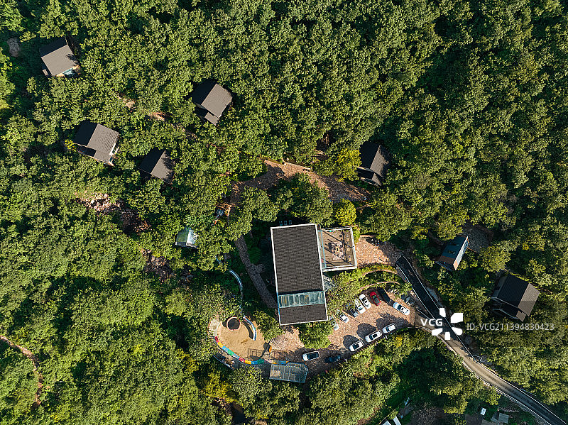 河南省郑州市伏羲山民宿航拍图片素材