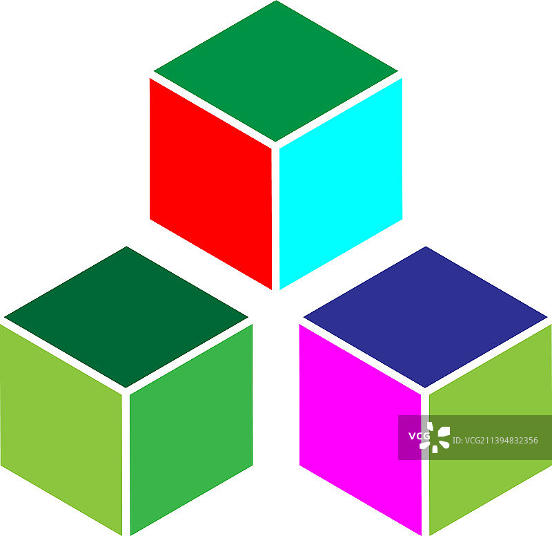 2.5D立方体元素图标立体主义抽象3D图片素材