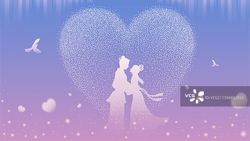 七夕情人节插画图片素材