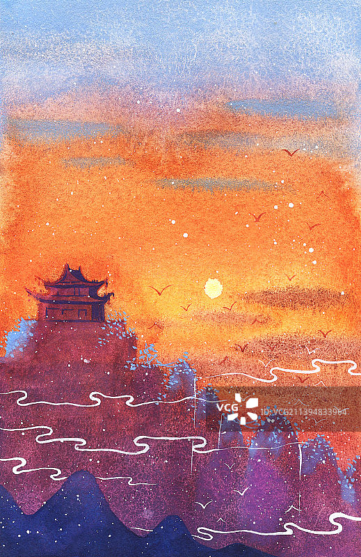 楼兰黄昏图片素材