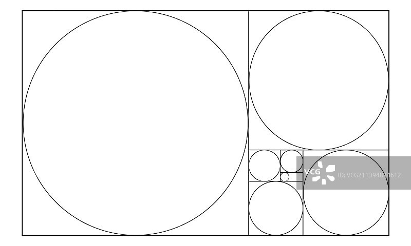 正方形内圆形黄金比例模板图片素材