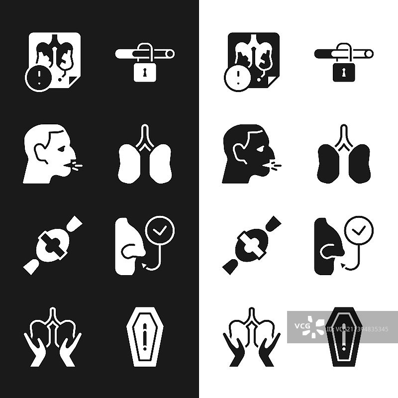 咳嗽疾病肺部禁止吸烟图片素材