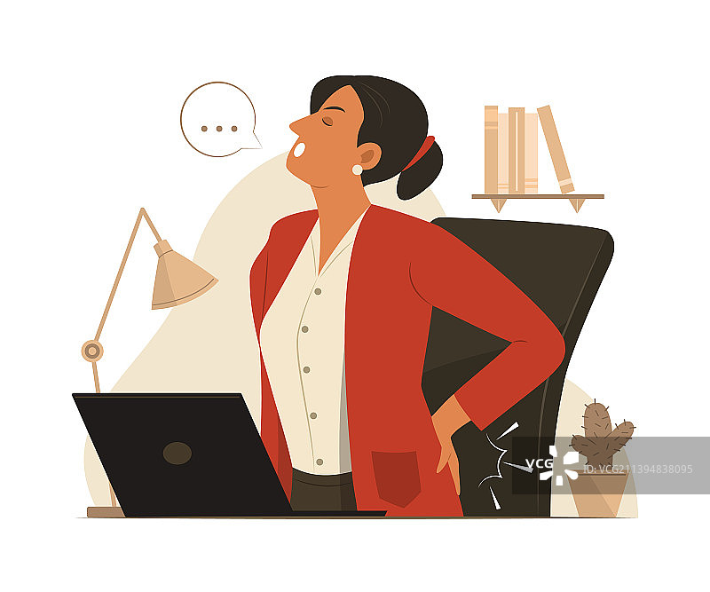 女商人感到腰部疼痛图片素材