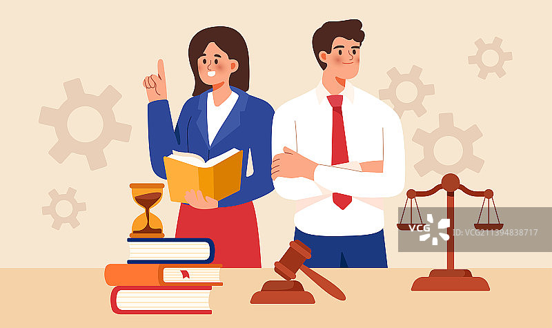 法律援助咨询矢量分层插画图片素材