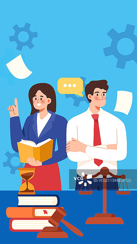 法律援助咨询矢量分层插画图片素材